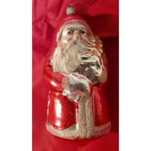 Antique Blown Glass "SANTA" Christmas Tree Ornament
